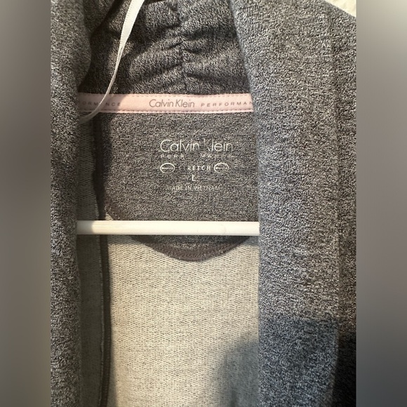 Calvin Klein Open Front Jacket waterfall knit Grey jacket Cardigan size L - Picture 5 of 8